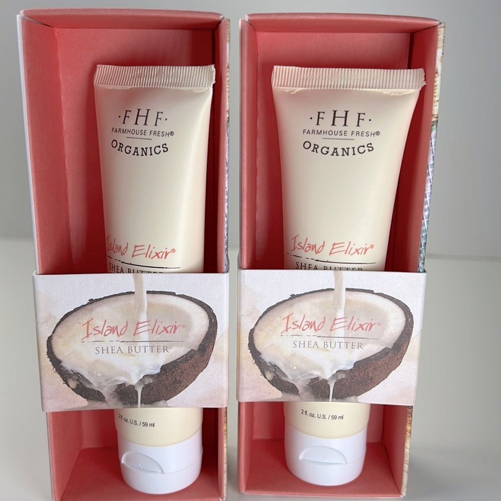 2 NIB FarmHouse Fresh Island Elixir Shea Butter Hand Cream, 2.4 Fl Oz